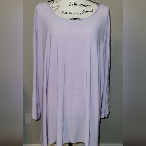 Cato Purple Long Sleeve Tunic Blouse